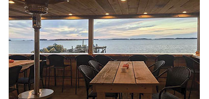 Ocean vistas at Waterman's Beach Brewing in South Thomaston