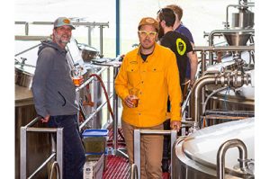 Sebago Brewing’s Rusty Packer (Head Brewer) and Peter Dahlen (Director of Brewery Operations) on the brewery deck.